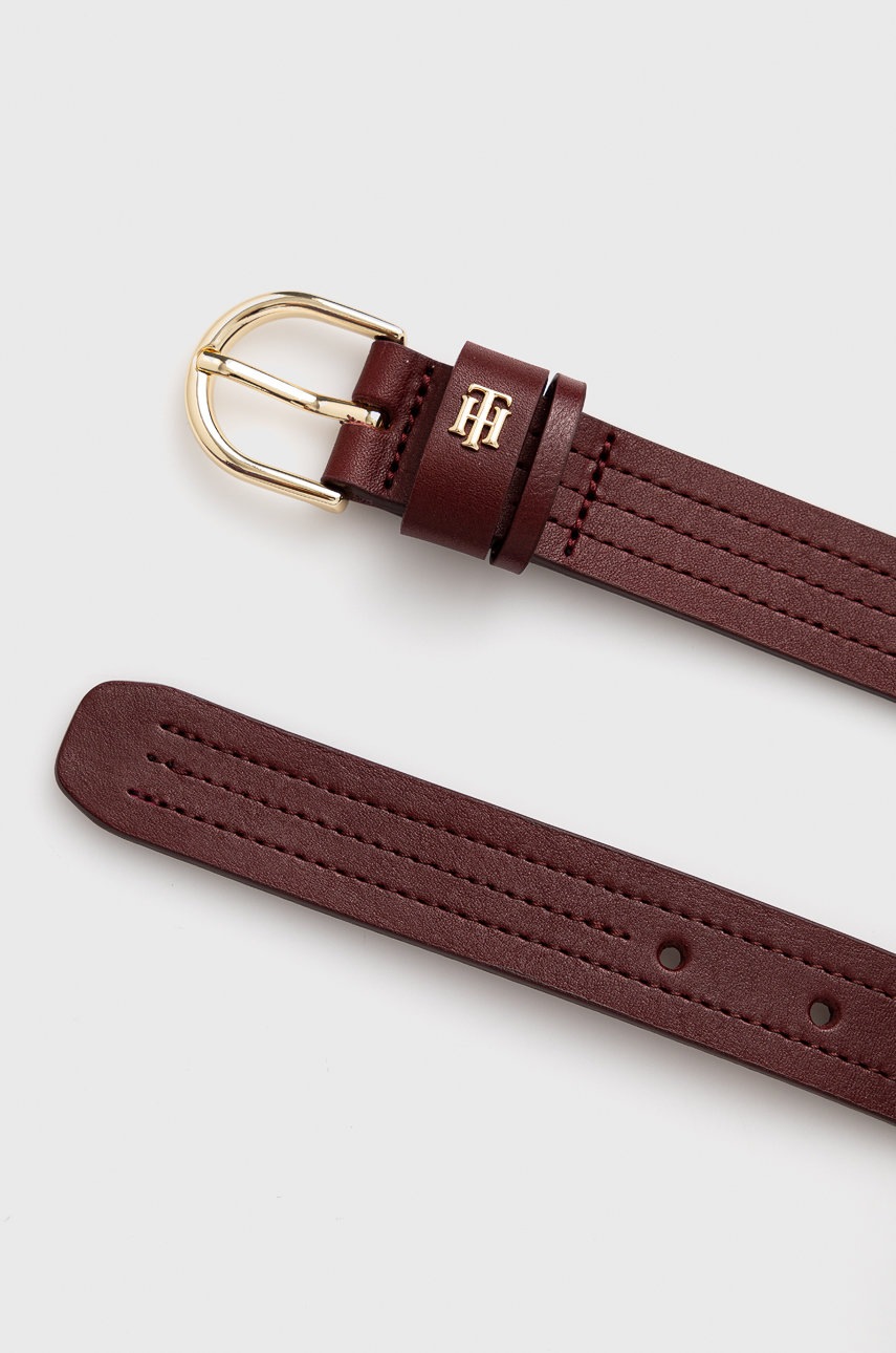 

Кожаный ремень Tommy Hilfiger женский цвет бордовый