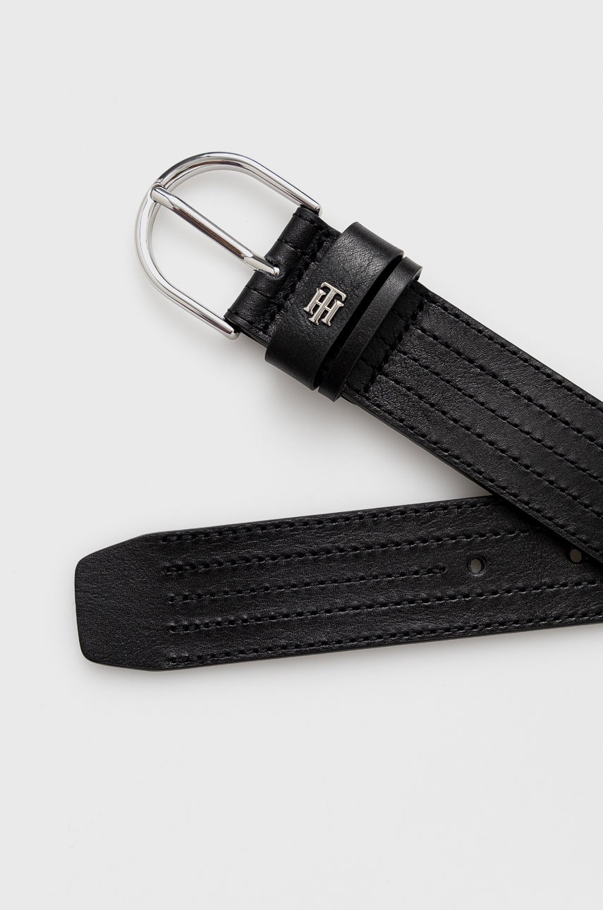 

Шкіряний ремінь Tommy Hilfiger жіночий колір чорний