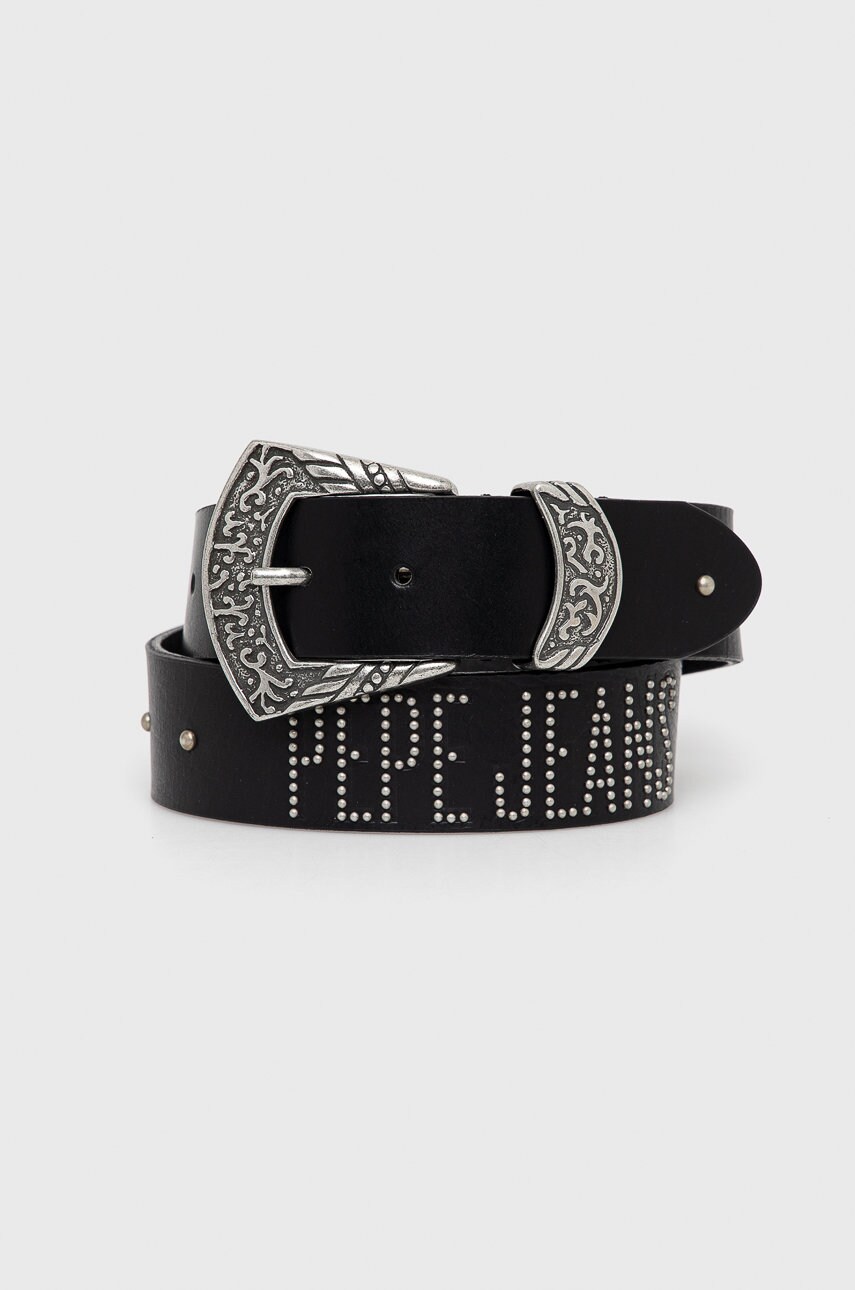 Pepe jeans curea femei, culoarea negru