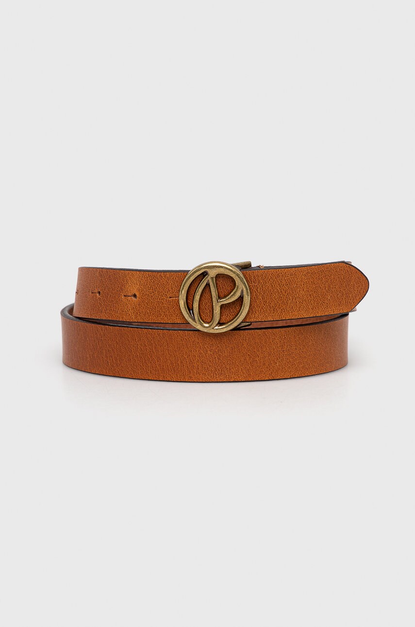 Pepe jeans curea femei, culoarea maro