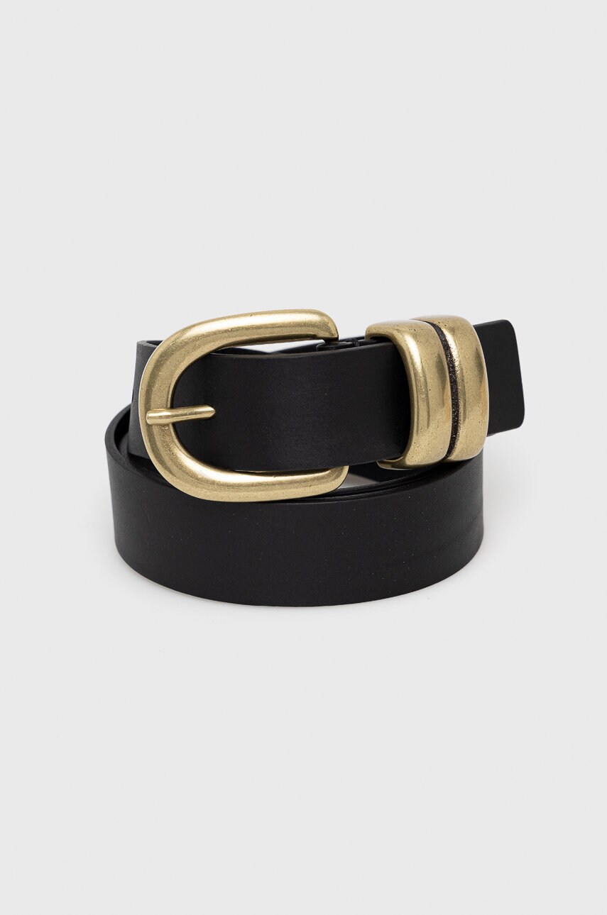 By malene birger curea de piele femei, culoarea negru