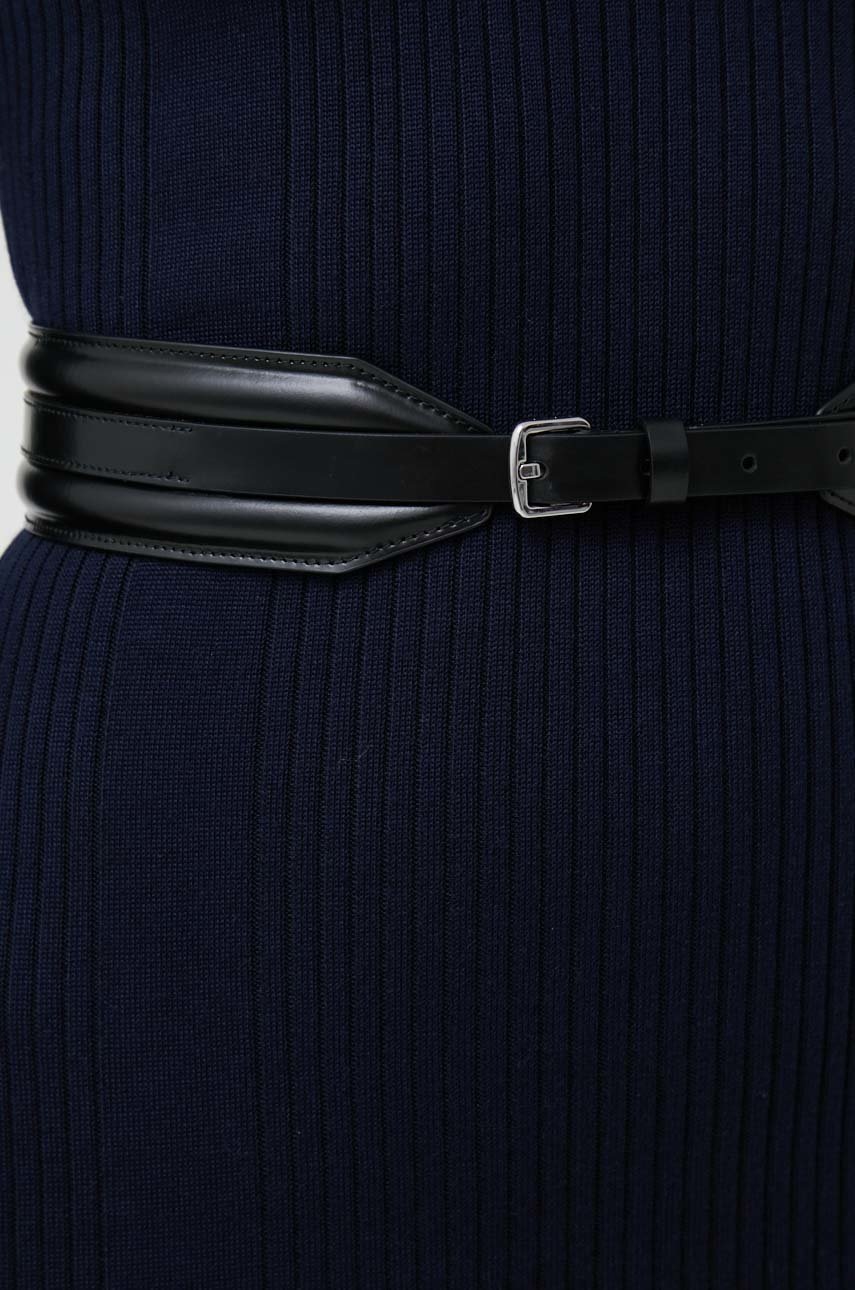 

Кожен колан Calvin Klein дамски в черно, Черен