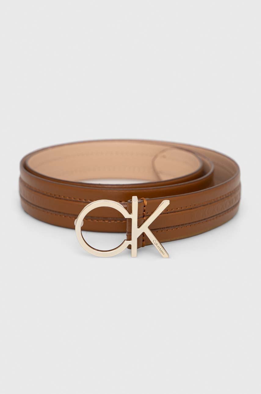 

Кожен колан Calvin Klein дамски в кафяво, Кафяв