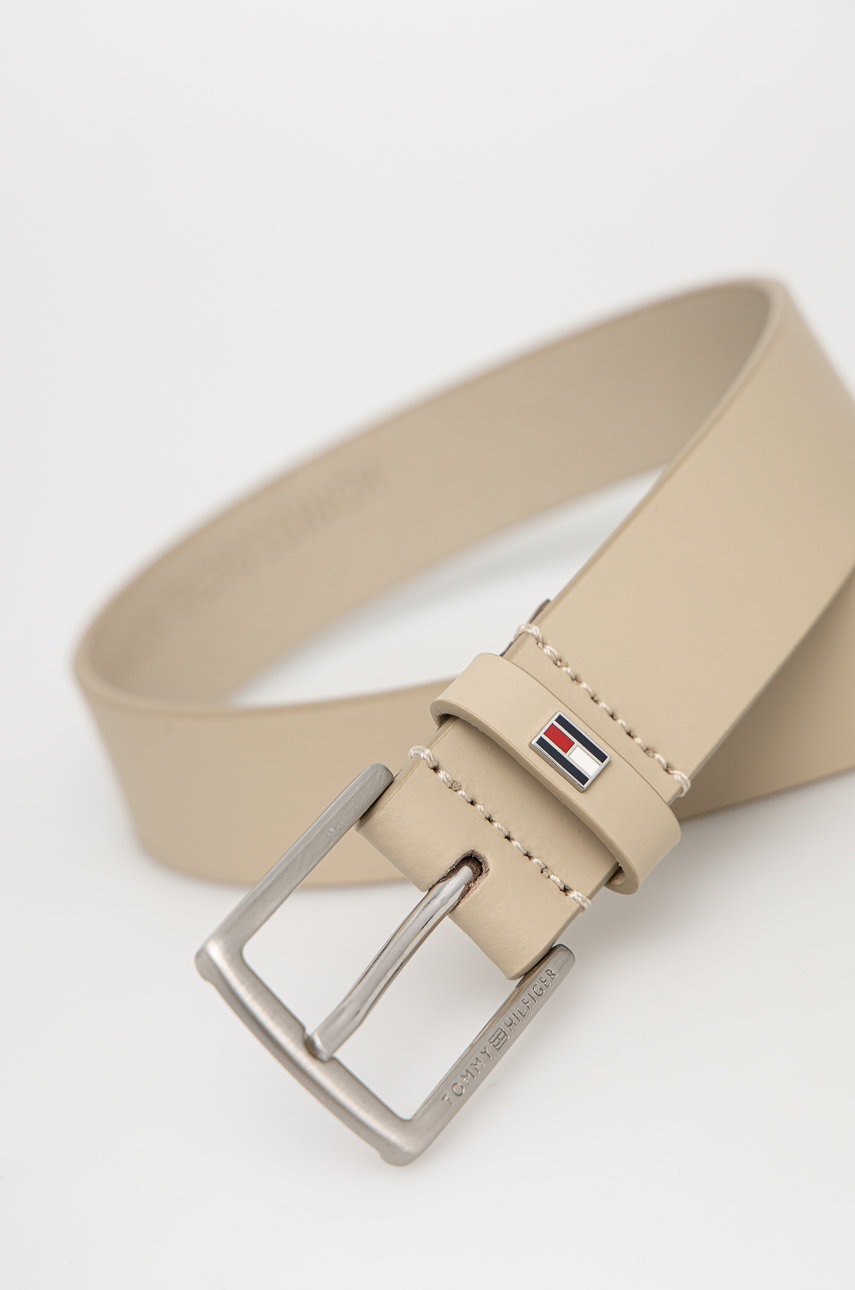 

Дитячий шкіряний ремінь Tommy Hilfiger колір бежевий