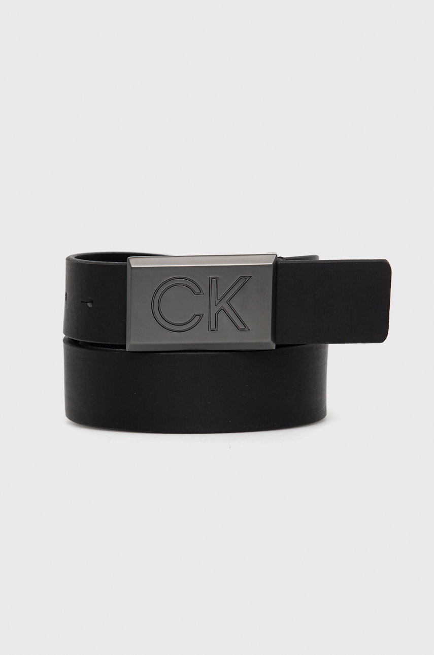 

Кожен колан Calvin Klein мъжки в черно, Черен