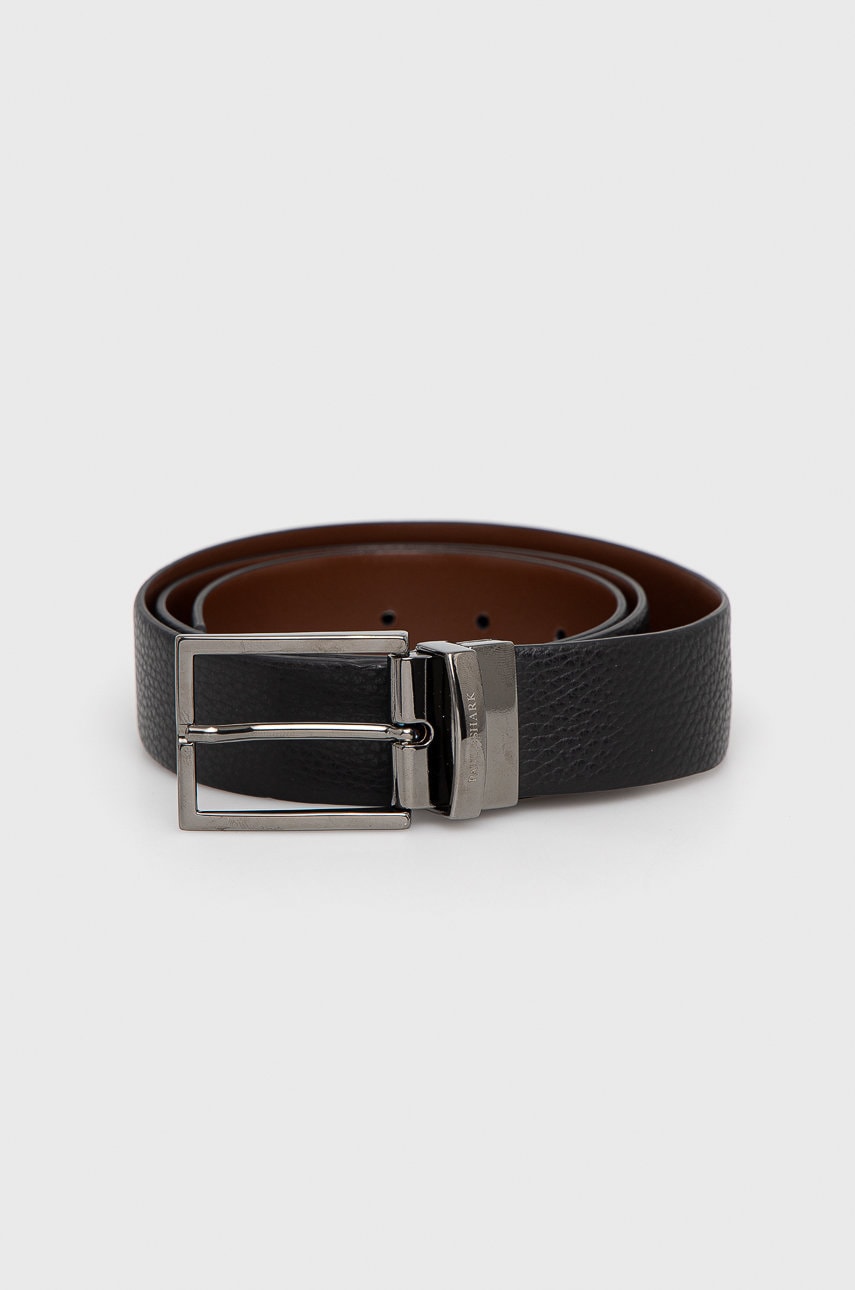 Paul&shark curea de piele cu doua fete barbati, culoarea negru