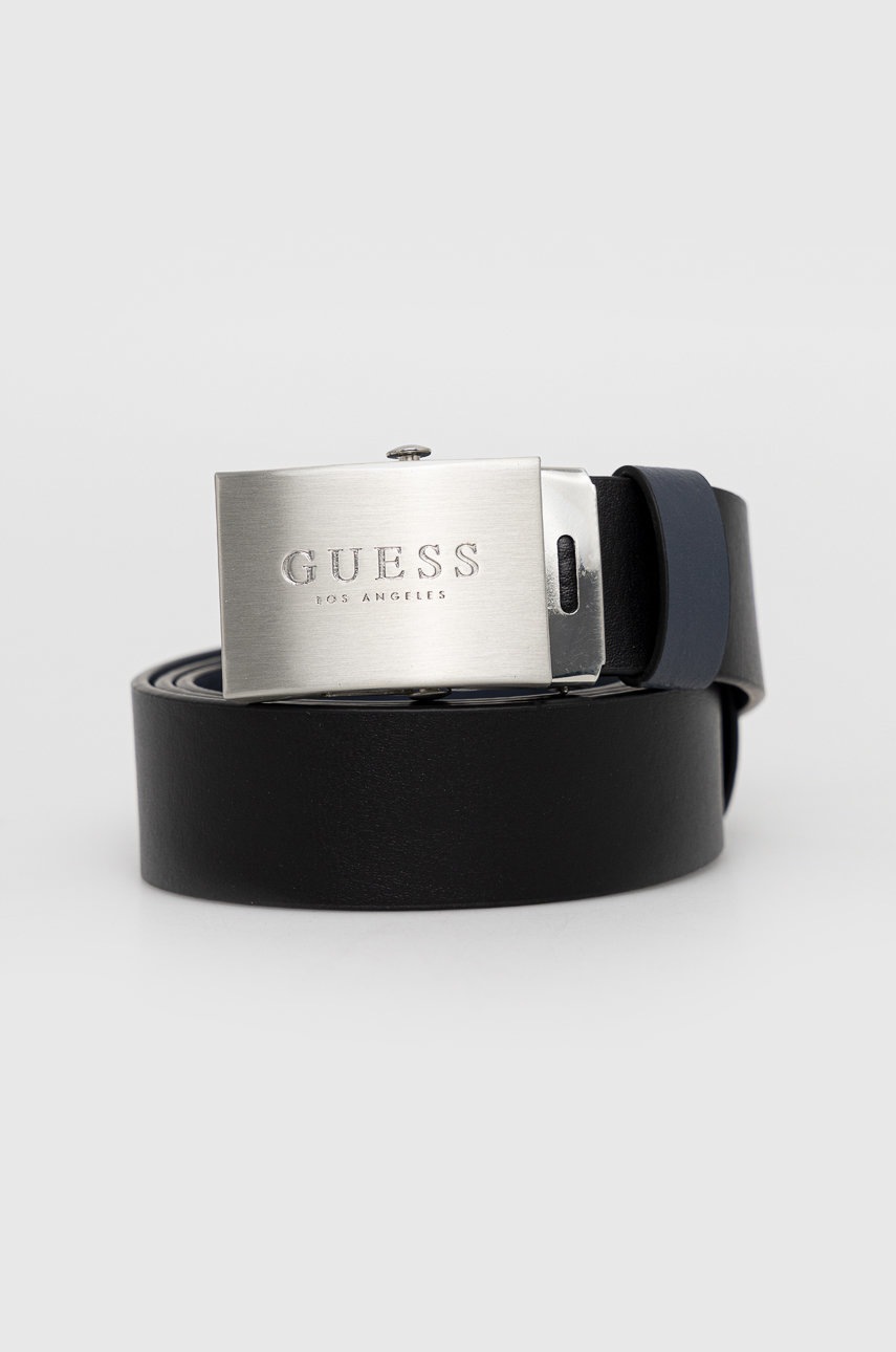 

Кожен колан с две лица Guess мъжки в черно, Черен