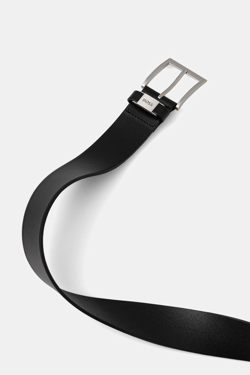 Кожаный ремень BOSS мужской цвет чёрный