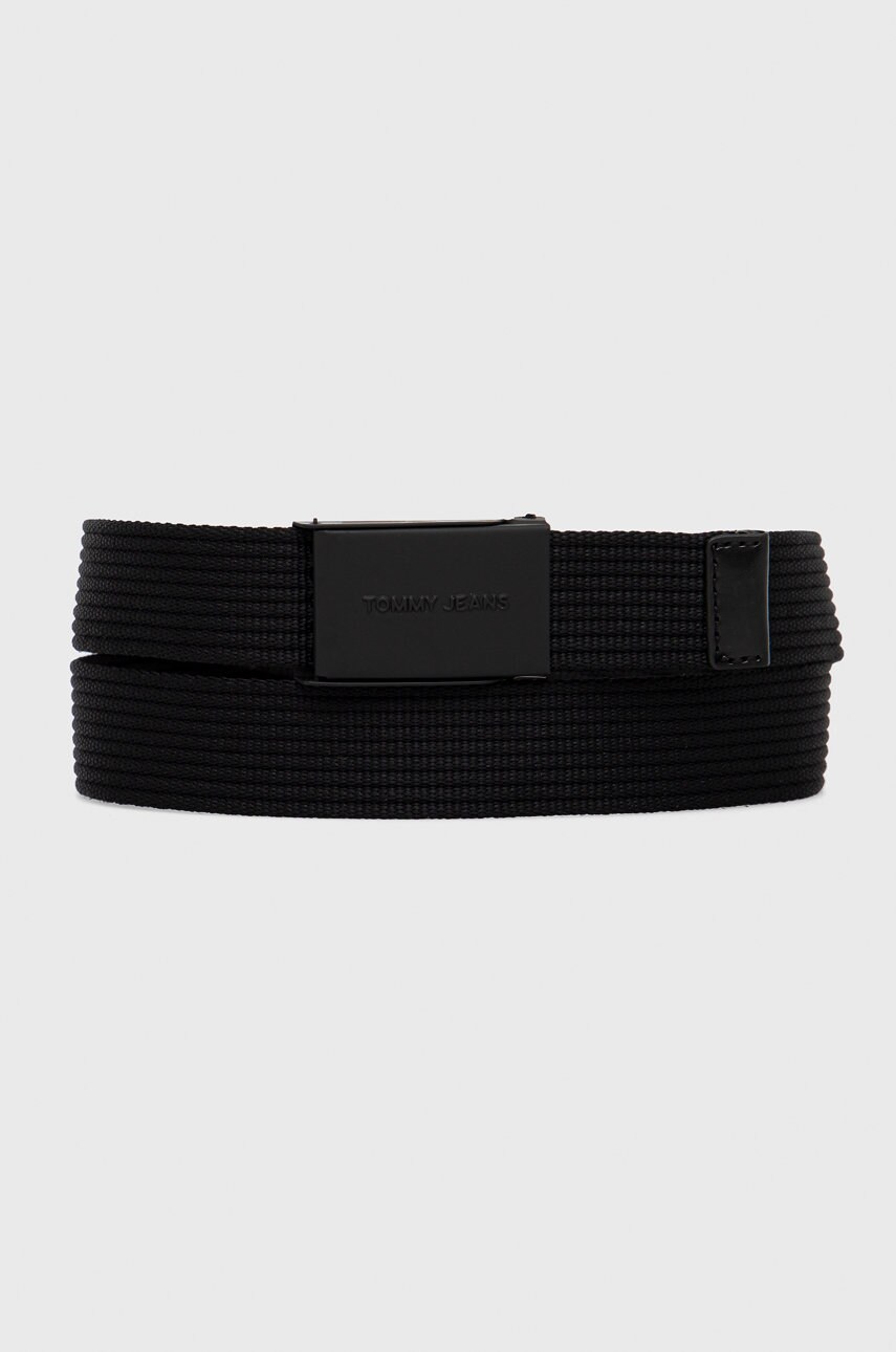 Tommy jeans curea essential webbing 3.5 barbati, culoarea negru