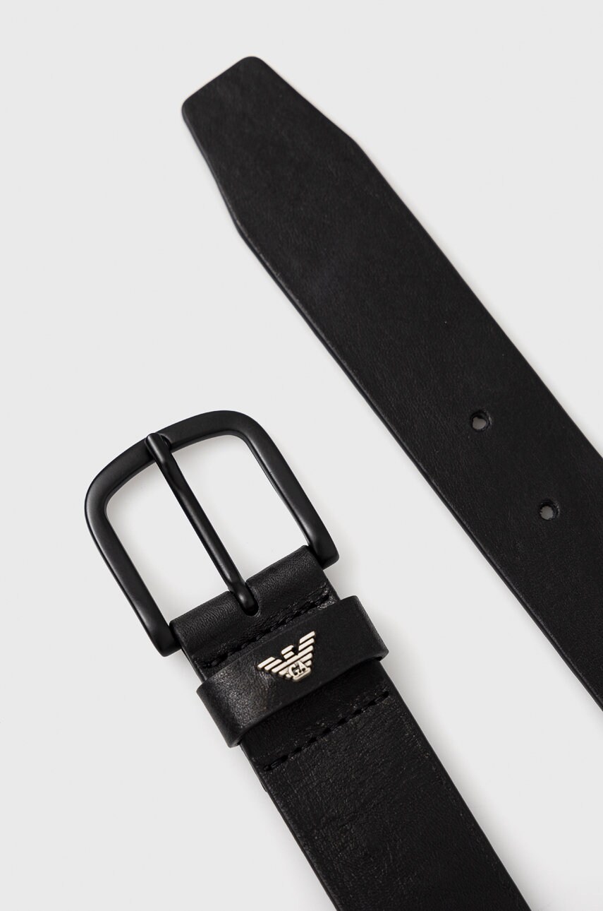 

Шкіряний ремінь Emporio Armani чоловічий колір чорний