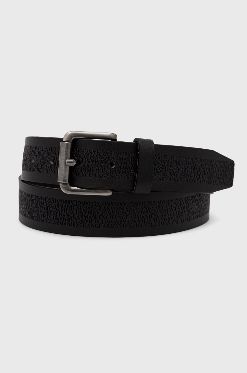 

Кожен колан Armani Exchange мъжки в черно, Черен