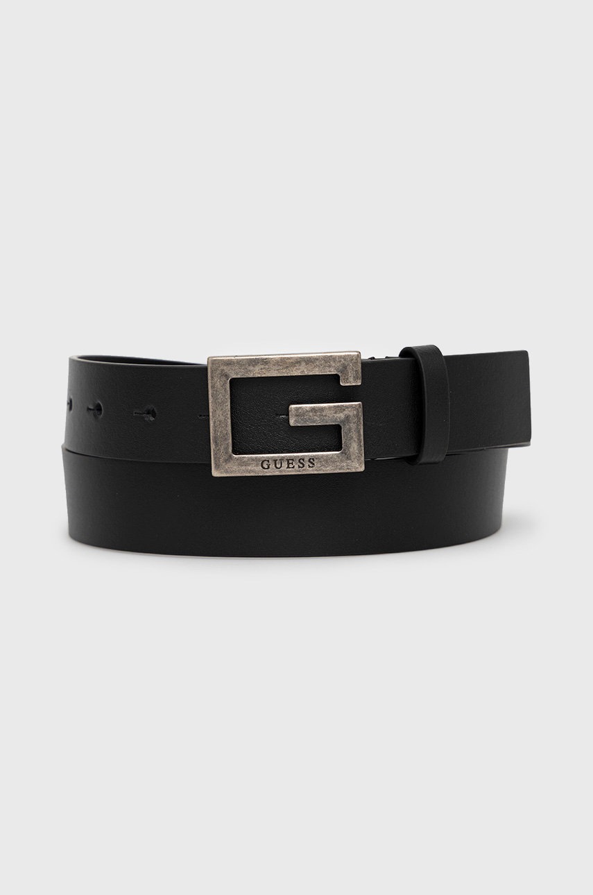 

Шкіряний ремінь Guess чоловічий колір чорний