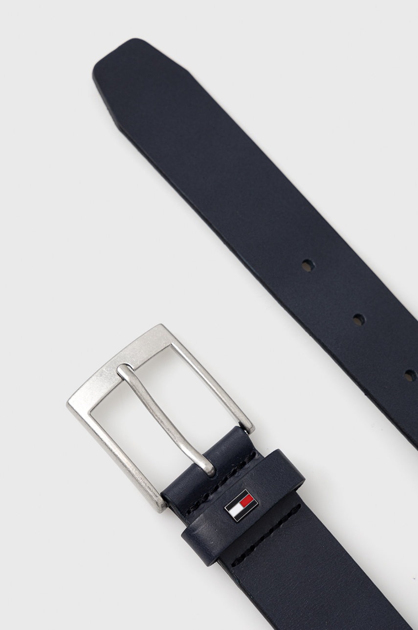 

Шкіряний ремінь Tommy Hilfiger чоловічий колір синій