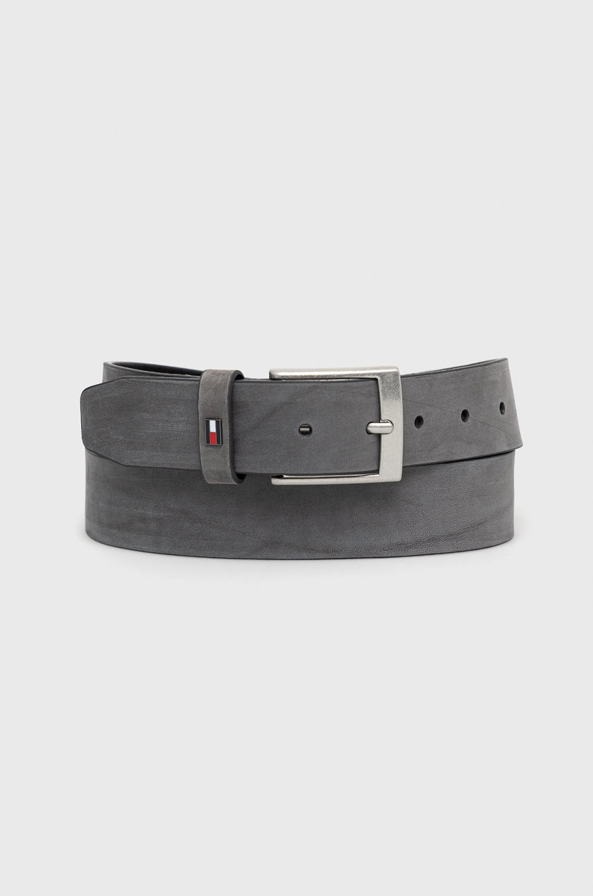 

Кожен колан Tommy Hilfiger мъжки в сиво, Сив