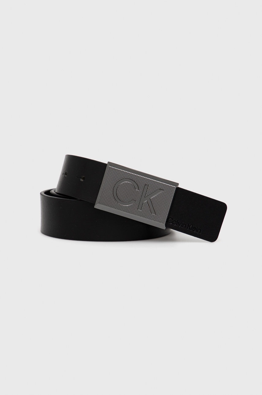 

Кожен колан Calvin Klein мъжки в черно, Черен