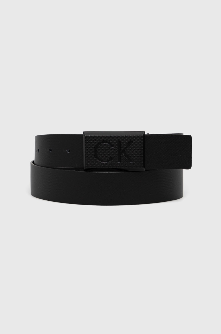 

Кожен колан Calvin Klein мъжки в черно, Черен