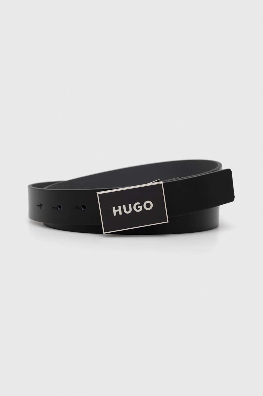 

Кожен колан HUGO мъжки в черно, Черен