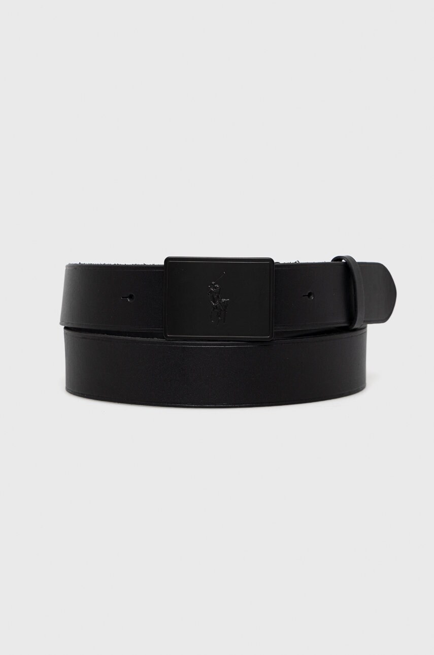 Levně Kožený pásek Polo Ralph Lauren pánský, černá barva, 405691693005