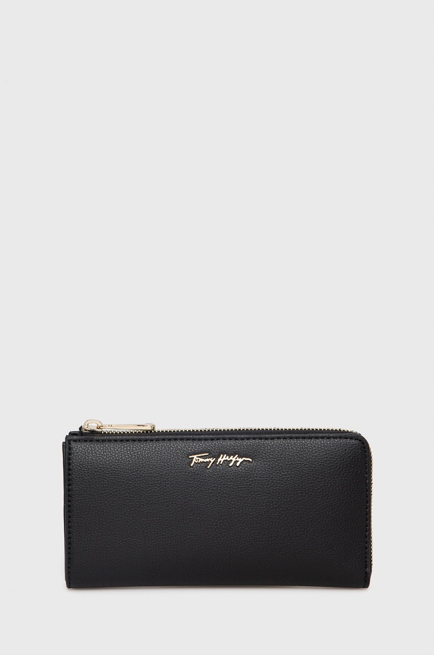 

Портфейл Tommy Hilfiger дамски в черно, Черен