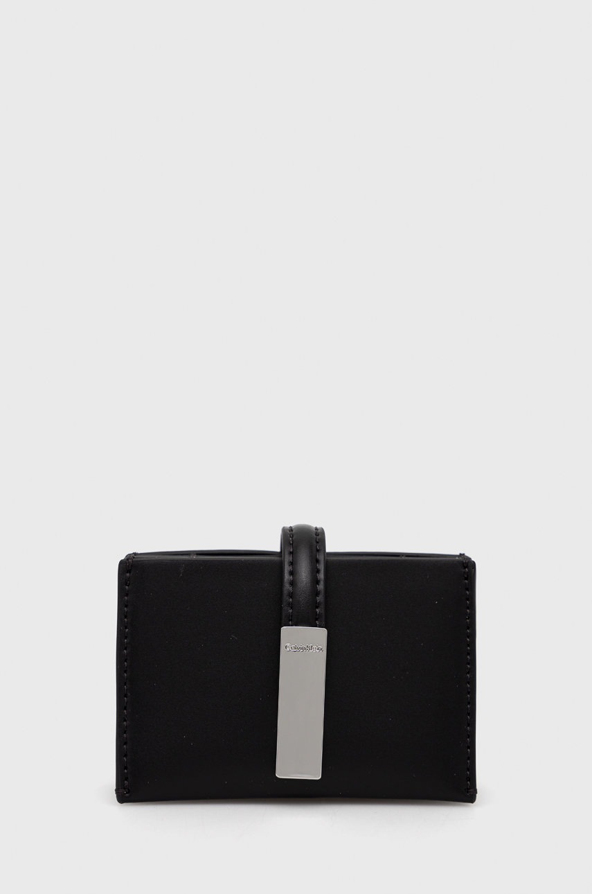 

Калъф за карти Calvin Klein дамски в черно, Черен