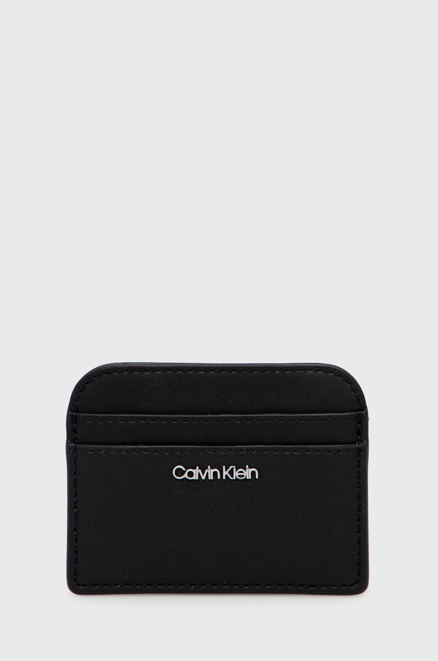

Калъф за карти Calvin Klein дамски в черно, Черен