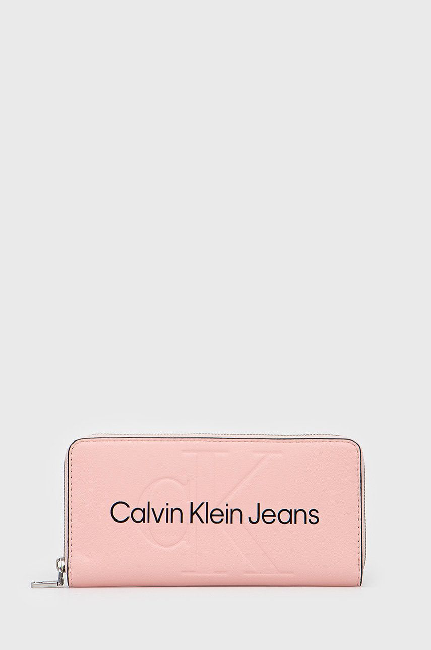 

Портфейл Calvin Klein Jeans дамски в розово, Розов