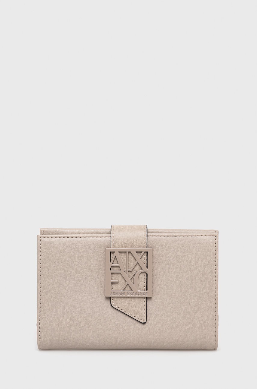

Портфейл Armani Exchange дамски в бежово, Бежов