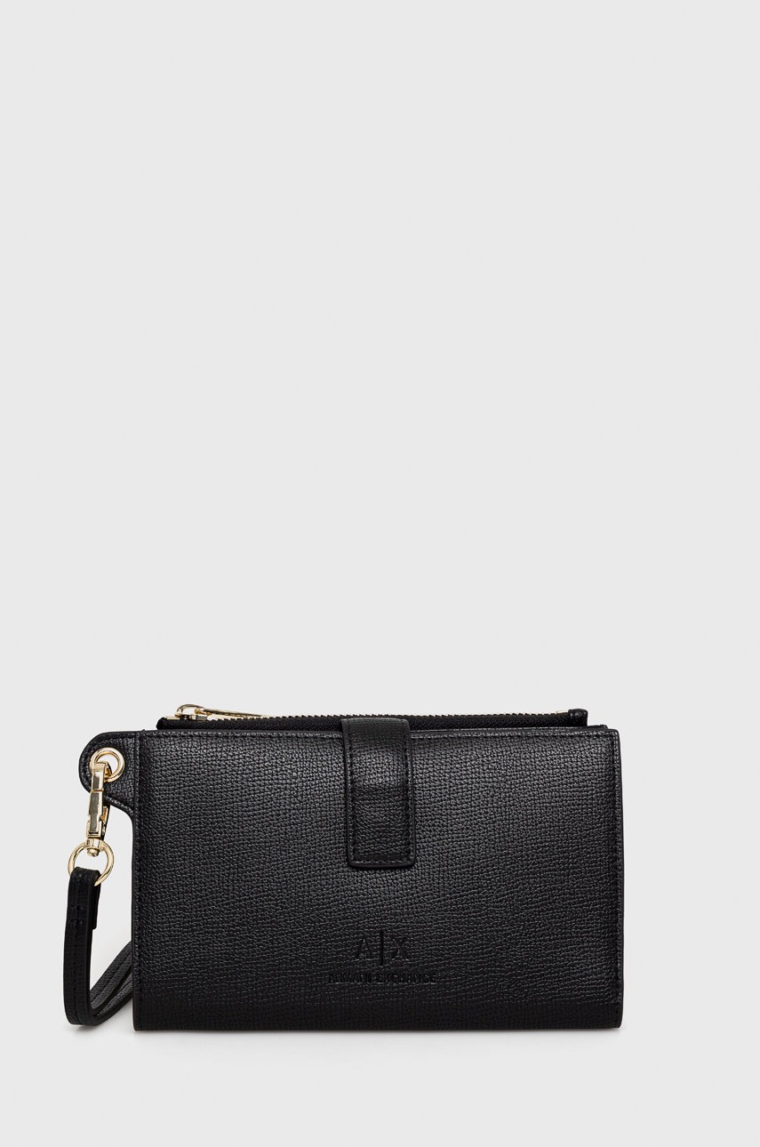 

Портмоне Armani Exchange дамски в черно, Черен