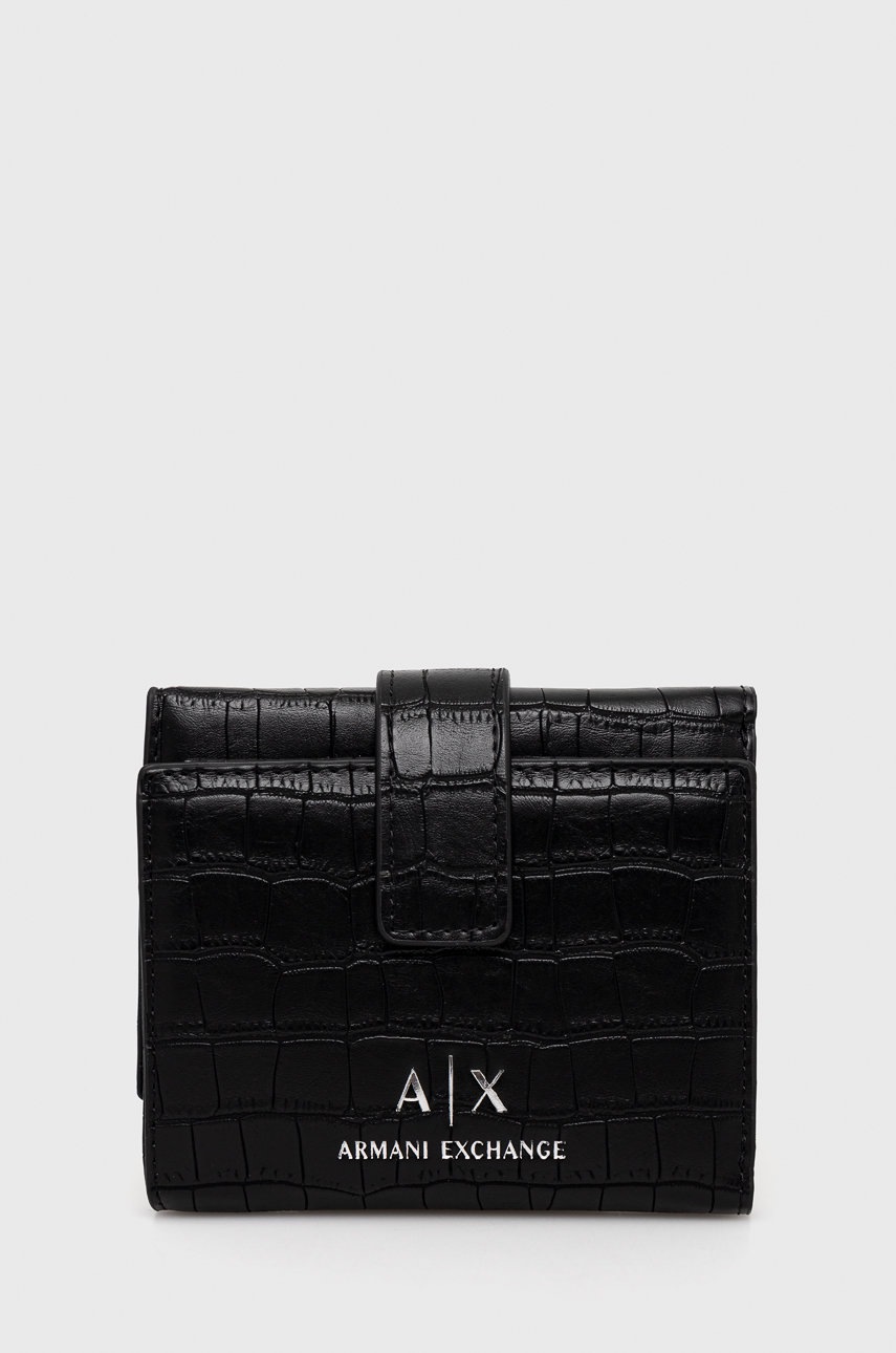

Портфейл Armani Exchange дамски в черно, Черен