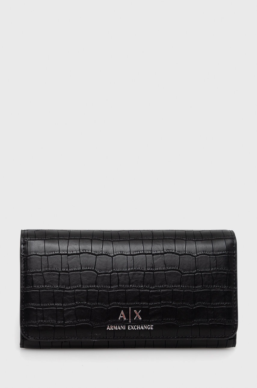 

Портмоне Armani Exchange дамски в черно, Черен