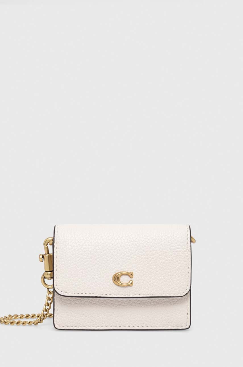 

Шкіряний гаманець Coach колір чорний