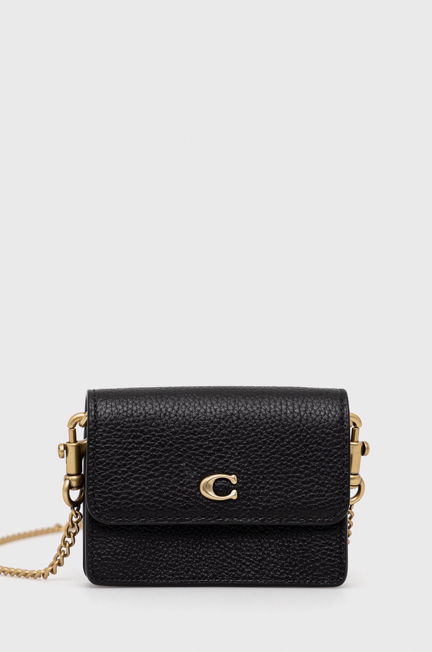 

Кожаный кошелек Coach цвет чёрный