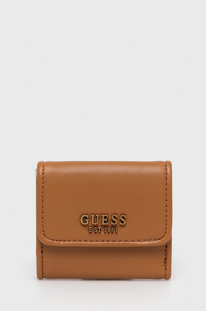 

Портфейл Guess дамски в бежово, Кафяв