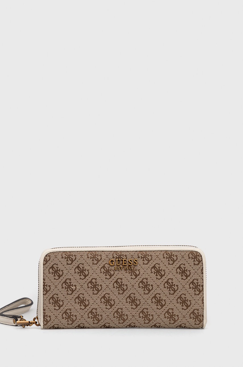

Портфейл Guess дамски в бежово, Бежов