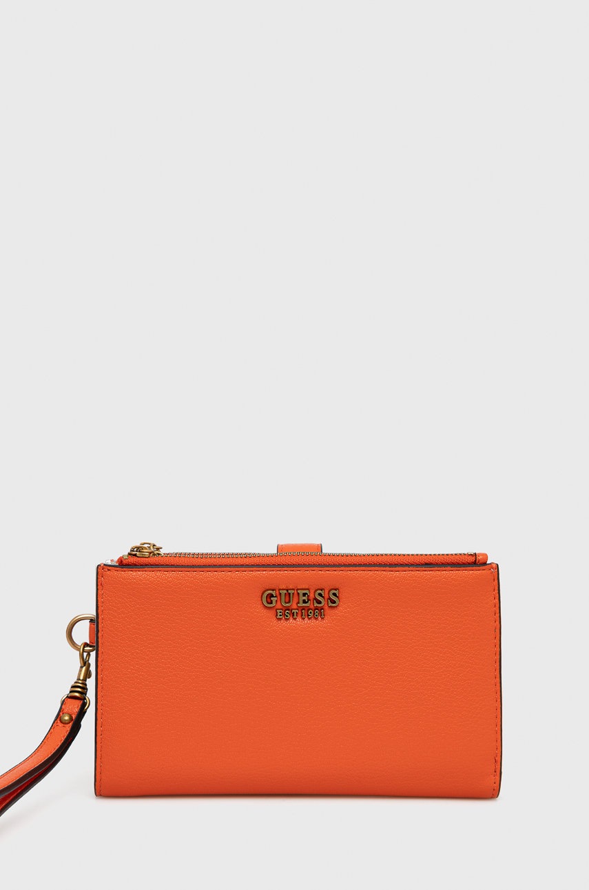 

Портфейл Guess дамски в оранжево, Оранжев