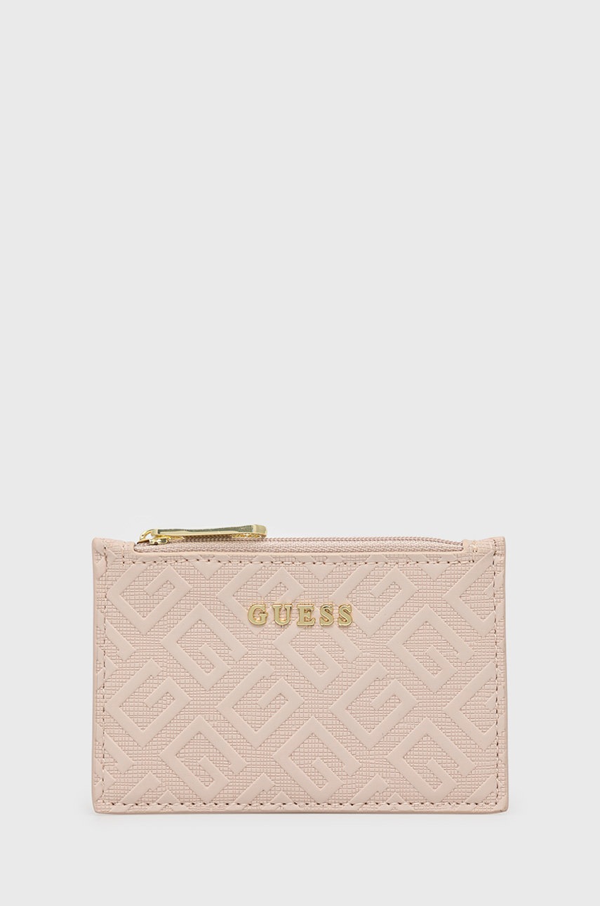 

Калъф за карти Guess дамски в бежово, Бежов