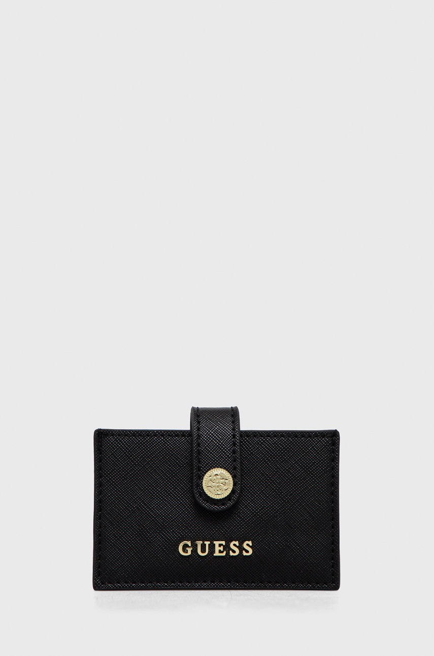 

Калъф за карти Guess дамски в черно, Черен