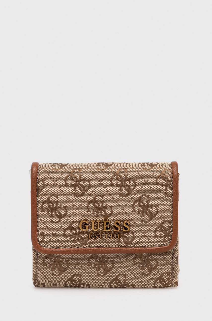 

Портфейл Guess дамски в бежово, Бежов
