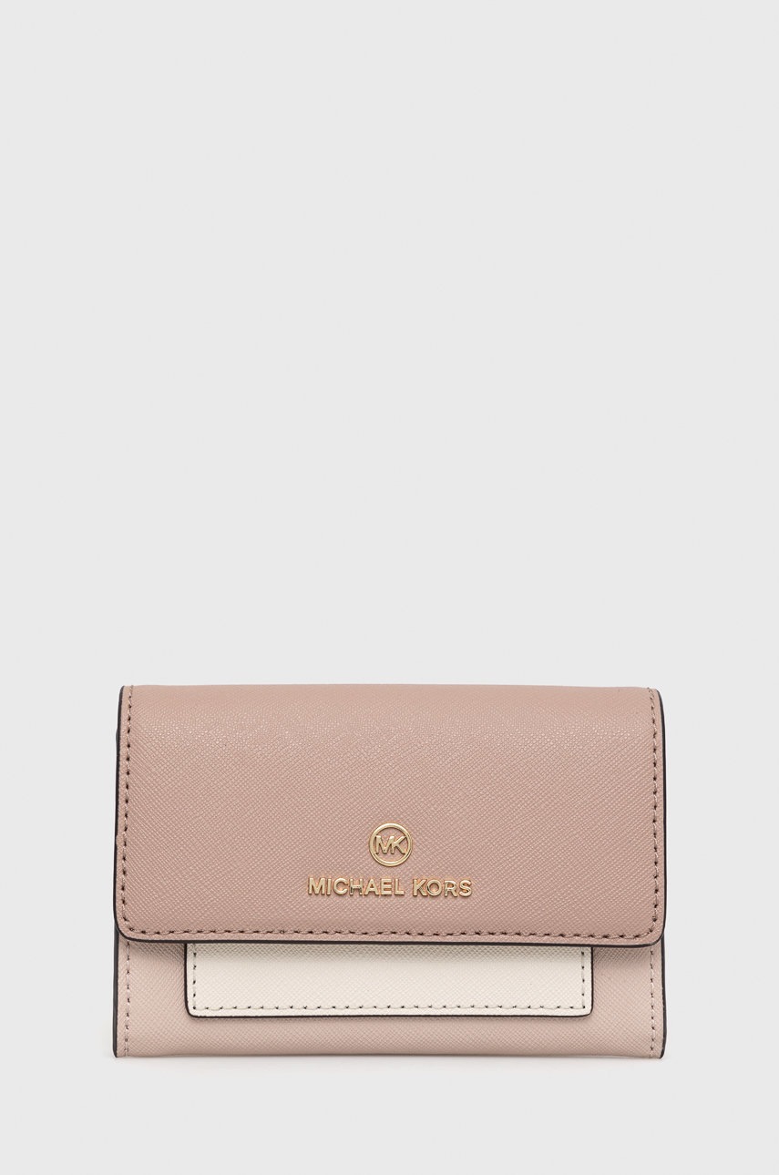 

Кожен портфейл и калъф за карти MICHAEL Michael Kors дамски в бежово, Бежов