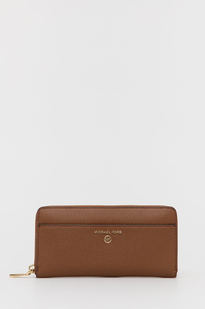 

Кожен портфейл MICHAEL Michael Kors дамски в кафяво, Кафяв