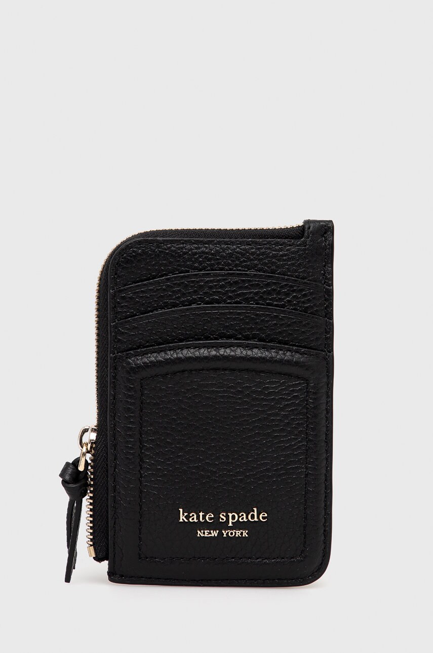 Kate spade husa de chei din piele femei, culoarea negru