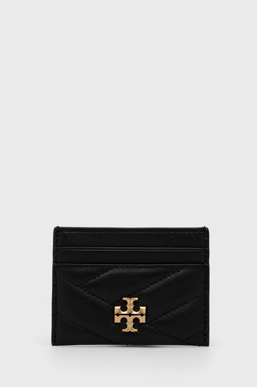 Tory Burch etui na karty skórzane damski kolor czarny