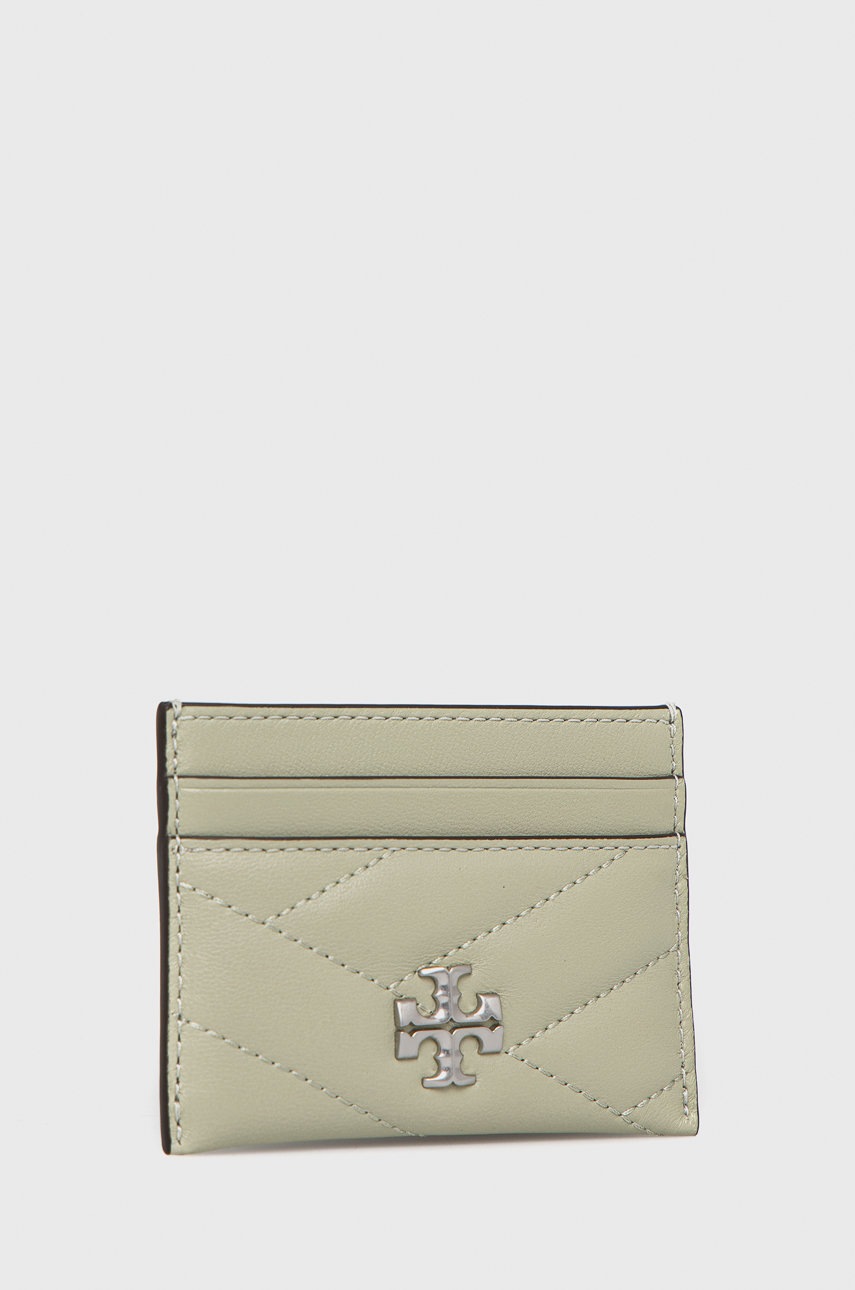 

Кожаный чехол на карты Tory Burch женский цвет зелёный