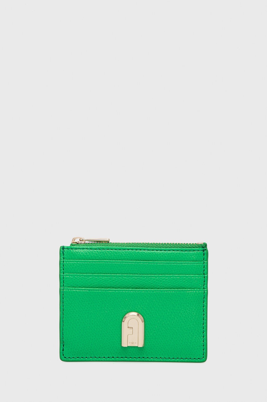 

Кожен калъф за карти Furla дамски в зелено, Зелен