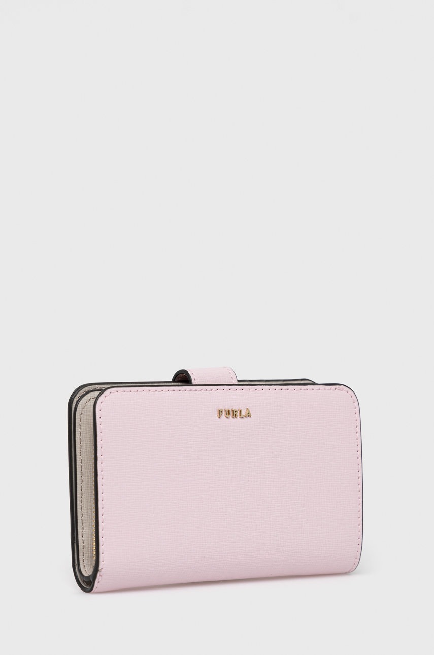 

Шкіряний гаманець Furla жіночий колір рожевий