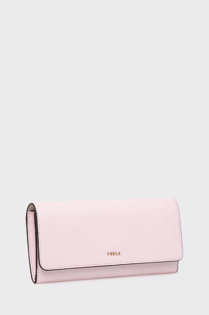 

Кожаный кошелек Furla женский цвет розовый