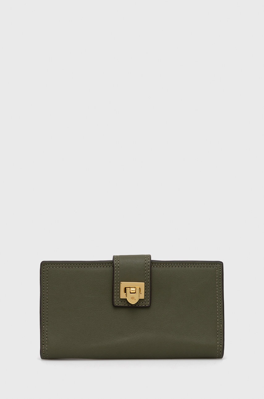 

Кожен портфейл Lauren Ralph Lauren дамски в зелено, Зелен