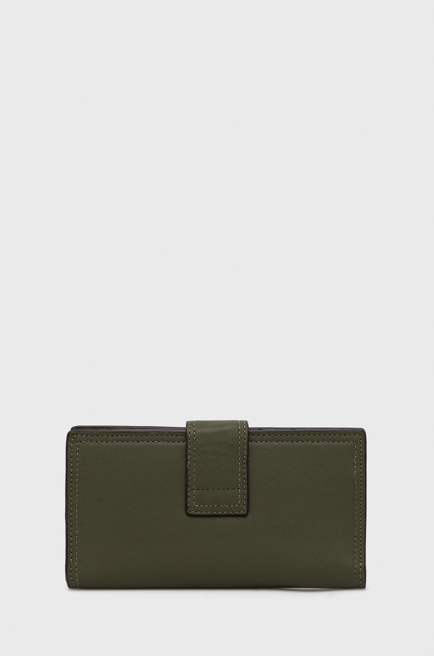 

Кожаный кошелек Lauren Ralph Lauren женский цвет зелёный