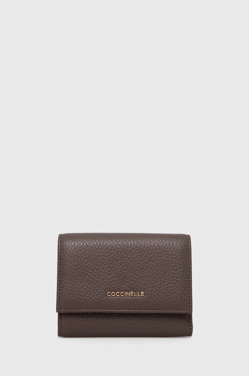 Coccinelle portofel de piele femei, culoarea negru accesorii