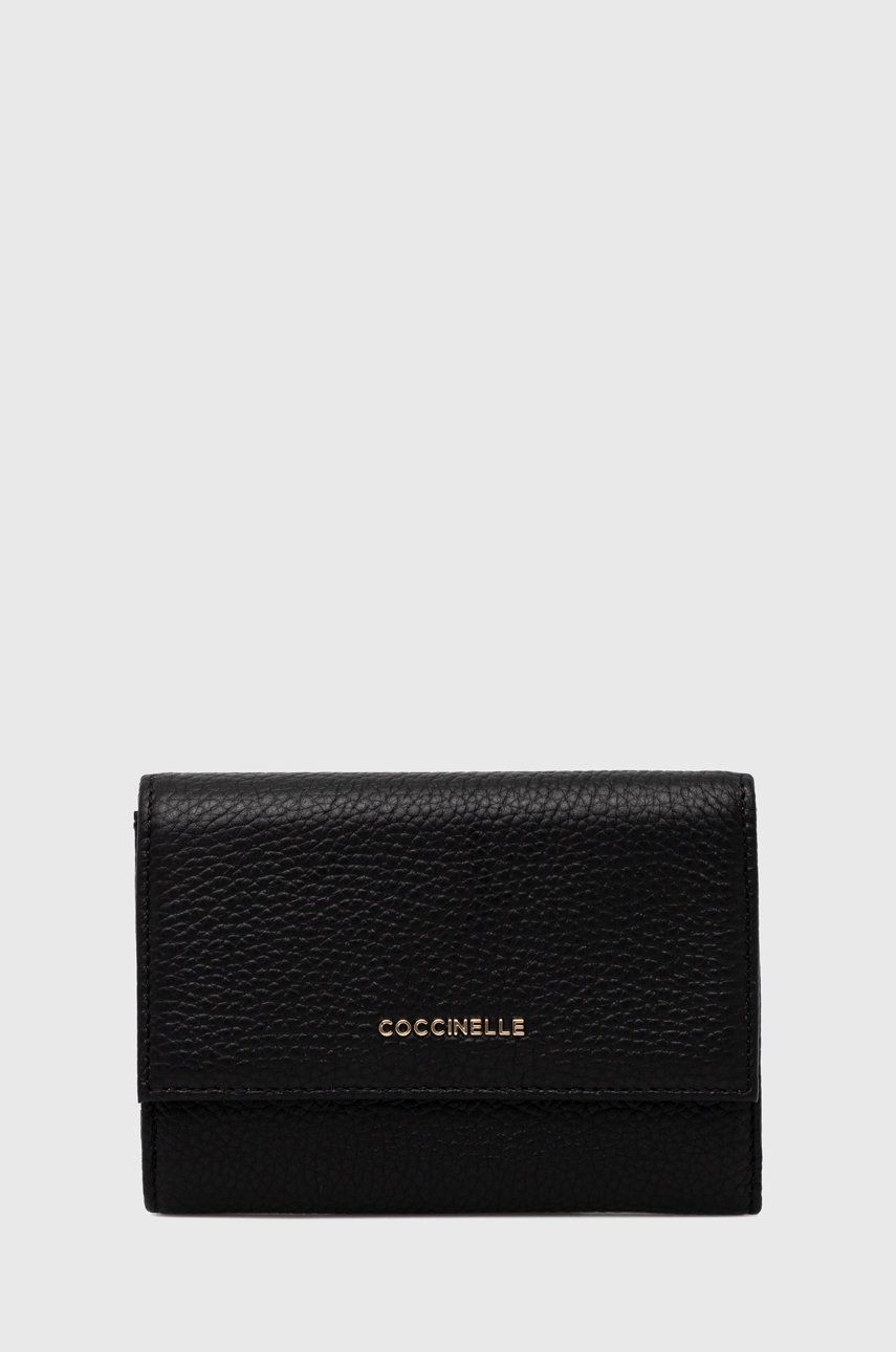 Peňaženky - Peňaženka Coccinelle dámsky, čierna farba